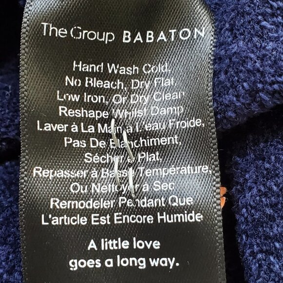 Aritzia Babaton Group Cozy Chenille Oversized Turtleneck Navy Blue Size M - Picture 9 of 16